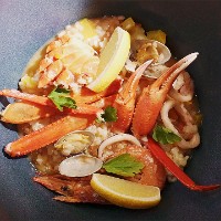 アロス・デ・マリスコス（魚介リゾット）